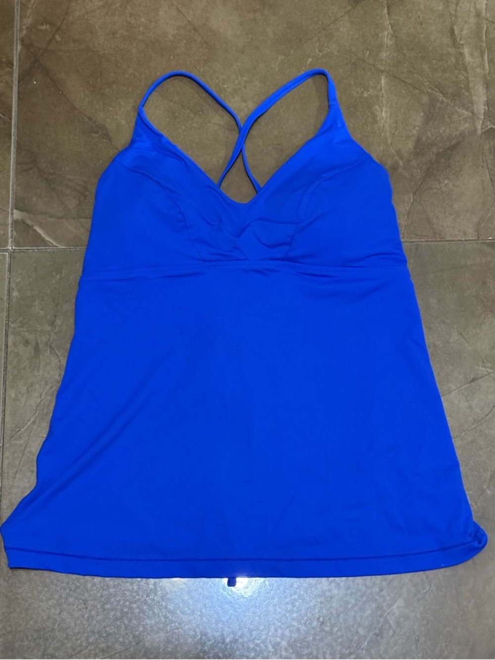 Athleta Electric Blue Crisscross Sports Tank Swimwear Tankini